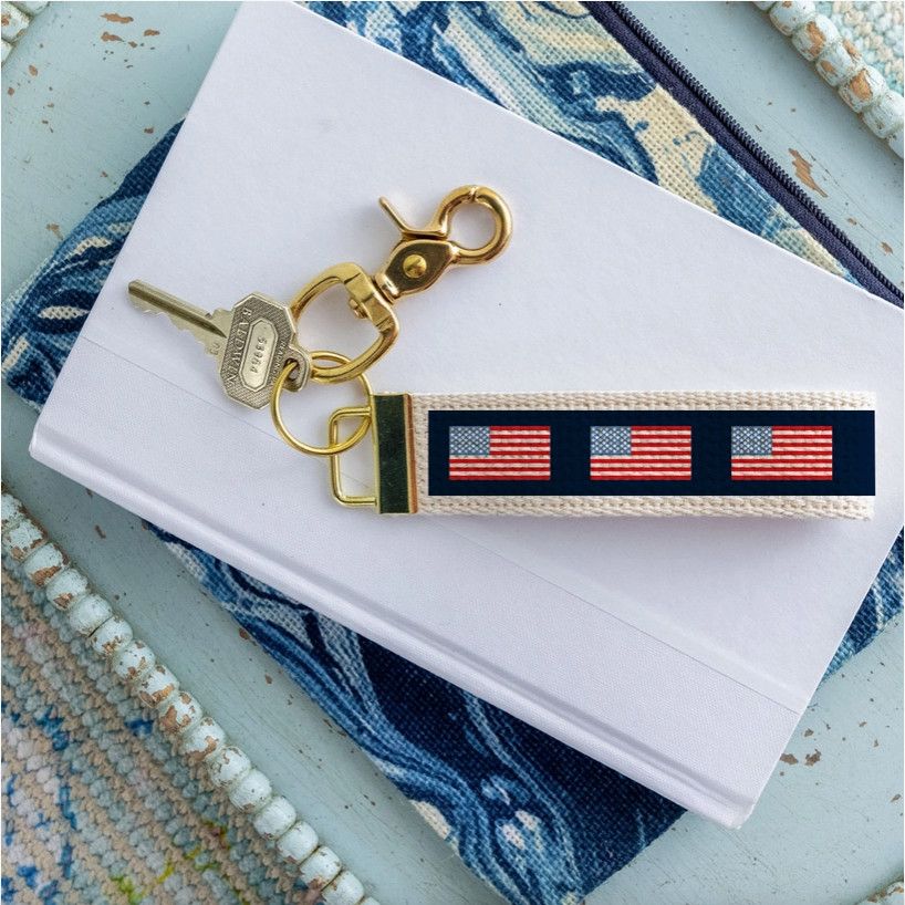 American Flag Color Block Keychain