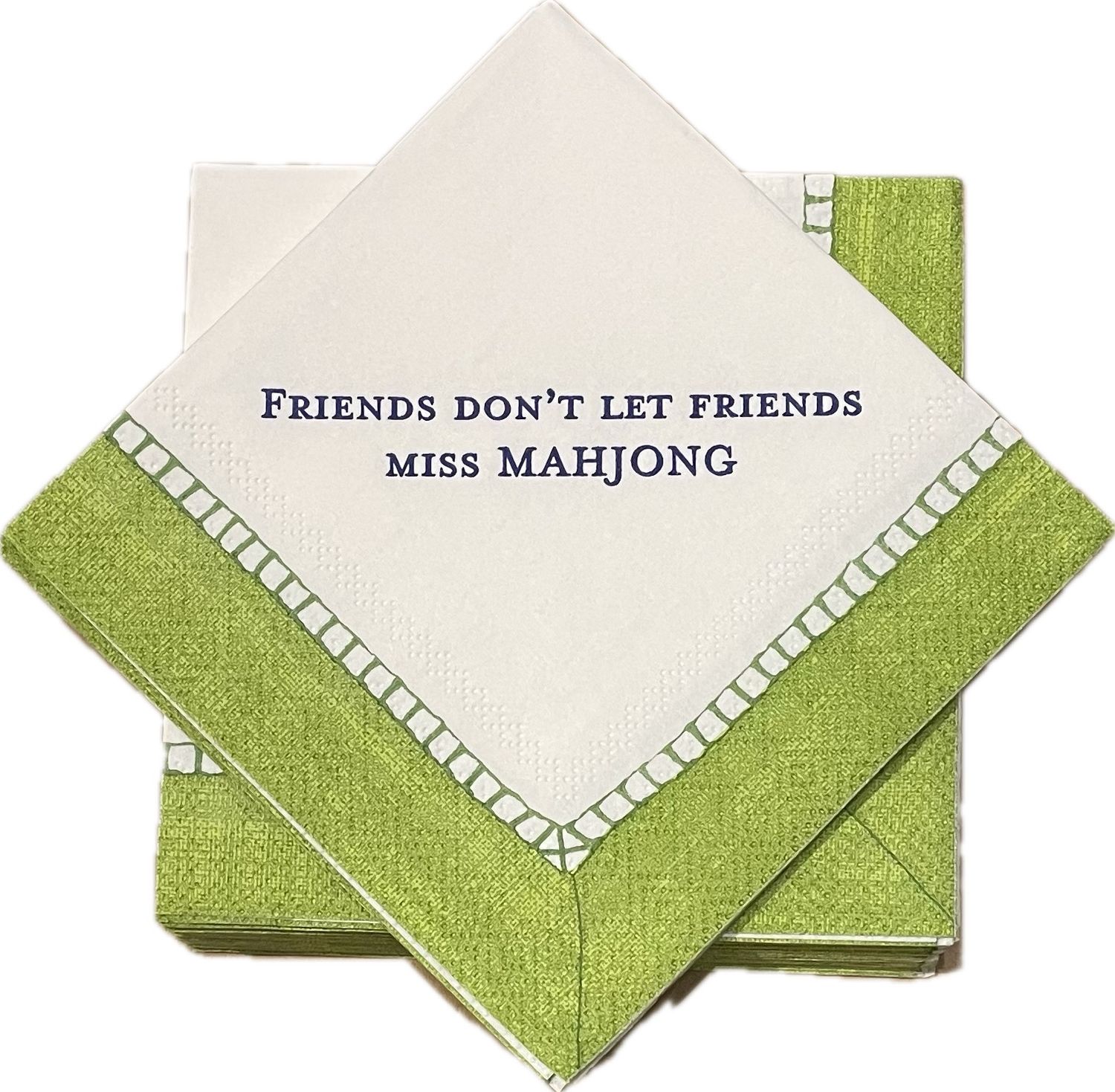 Mahjong Cocktail Napkins Set of 24, Style: Friends Don't Let Friends