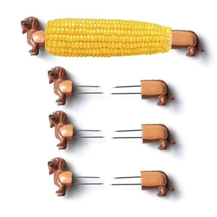 Set of 8 Daschund Corn Holder