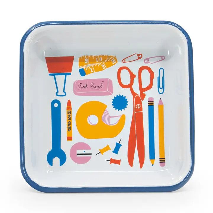 Lisa Congdon x CCH Small Square Tray, Style: Scissors