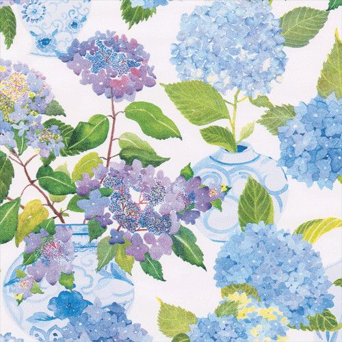 Hydrangeas And Porcelain Roll Wrap 30 Inch X 8ft