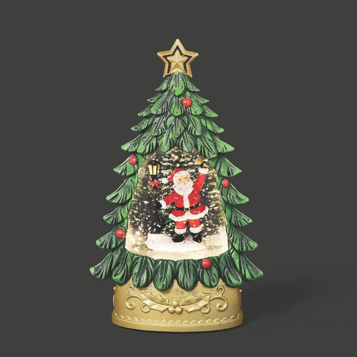 Confetti Lites Lighted Swirl Mini Tree with Santa Scene
