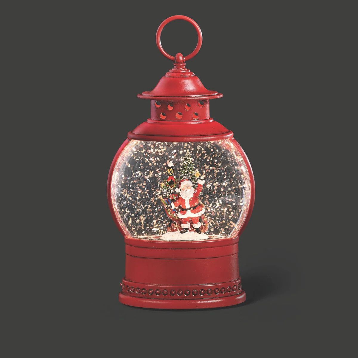 Confetti Lites Lighted Swirl Mini Lantern with Santa