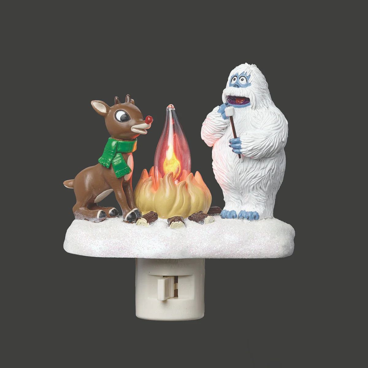 Rudolph &amp; Bumble Flickering Flame Campfire Night-Light