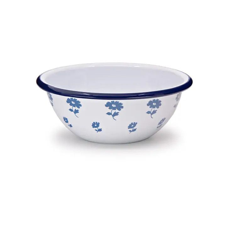 Max Humphrey X Cch Flower Enamelware 20 oz Cereal Bowl, Color: Blue