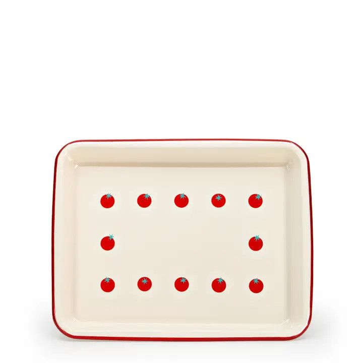 Dan Pelosi X Cch Tomato Enamelware Small Rectangle Tray