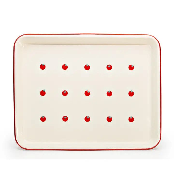 Dan Pelosi X Cch Tomato Enamelware Large Jelly Roll Tray