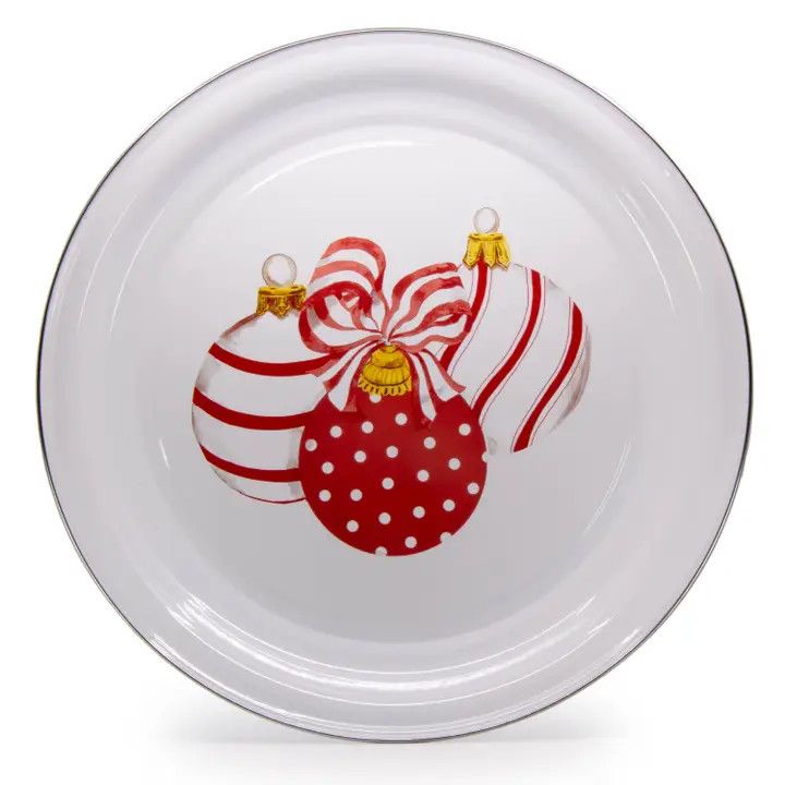 Golden Rabbit Enamelware Ornament Large Tray