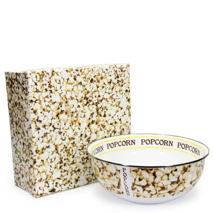 Golden Rabbit Enamelware Popcorn Bowl Boxed