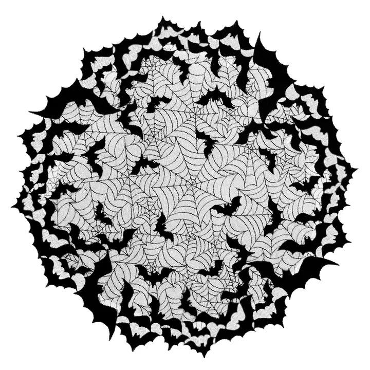 Going Batty Round Lace Table Topper 44"