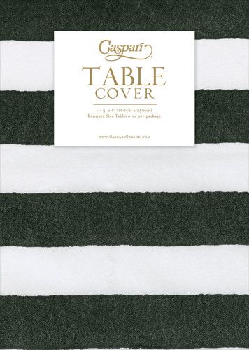 Cafe Stripe Black Paper Linen Table Cover - 1 Each