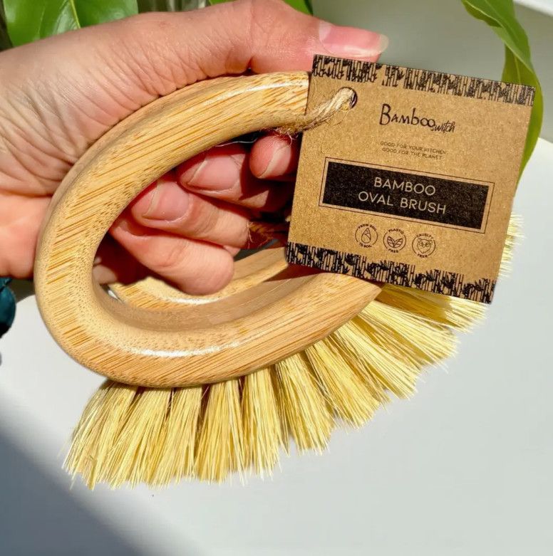 Bamboo Oval Vegetable Cleaning Brush