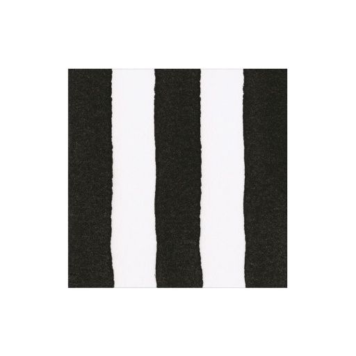 Cafe Stripe Black Paper Linen Cocktail Napkin - package of 15