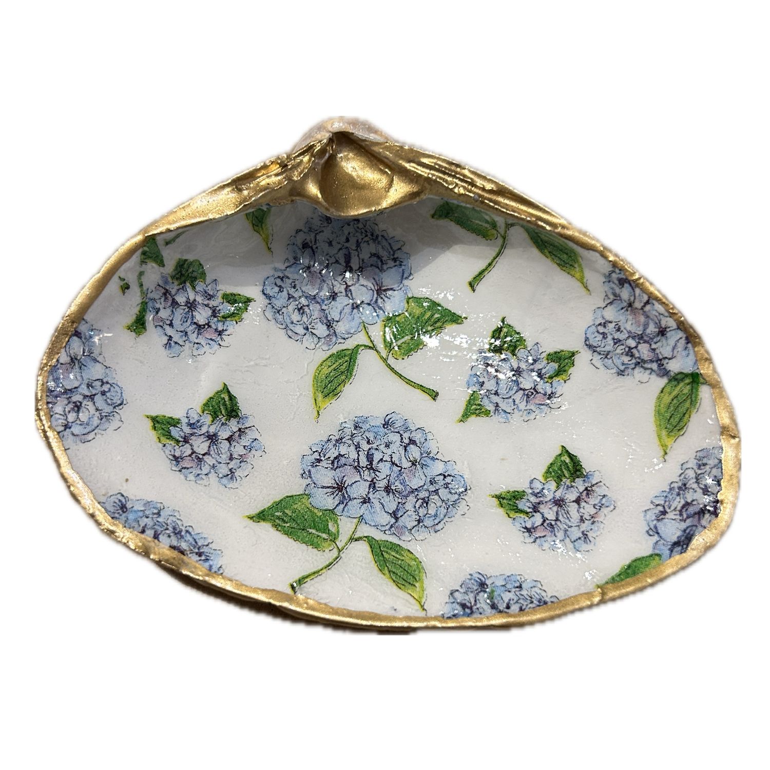 Hydrangea - Decoupage Shell Dish