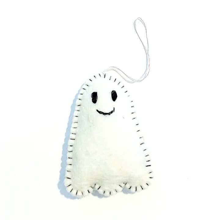 Bo the Smiling Ghost Wool Ornament