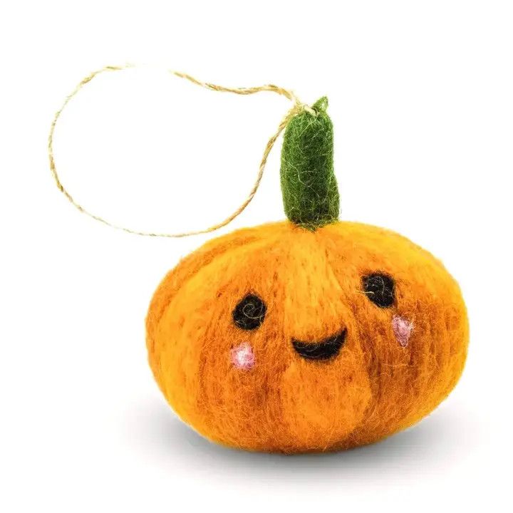 Polly the Pumpkin Wool Ornament