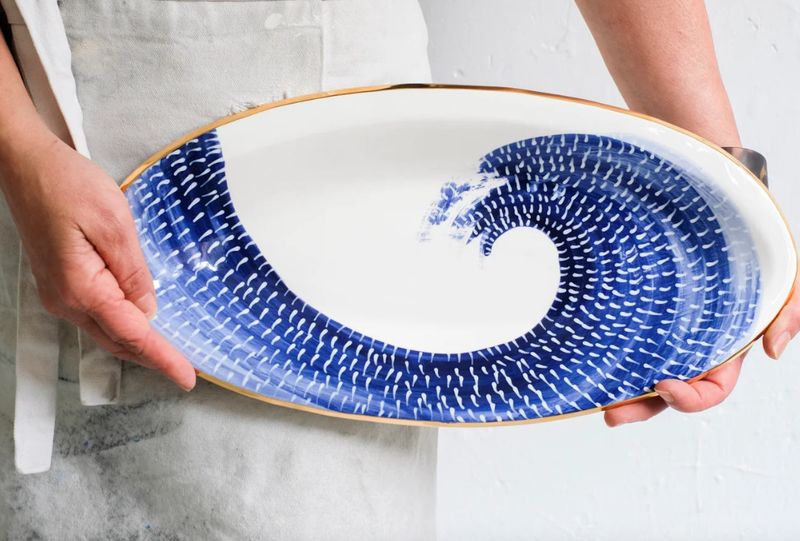 Oval Platter Medium Gloucester Swoosh Blue