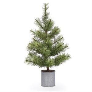 18" Pine Tree in Tin Pot