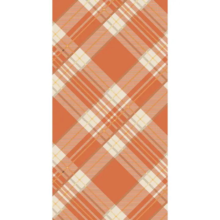 Orange Plaid Guest Napkin Pack of 16