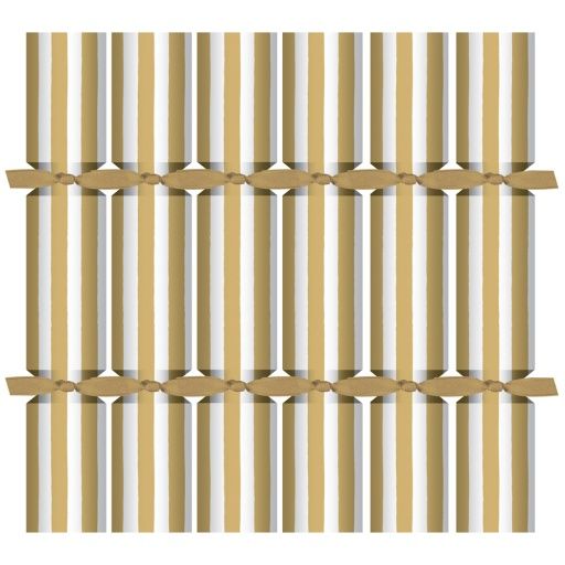 Gold/White Stripe 7-Inch Mini Party Crackers - box of 12
