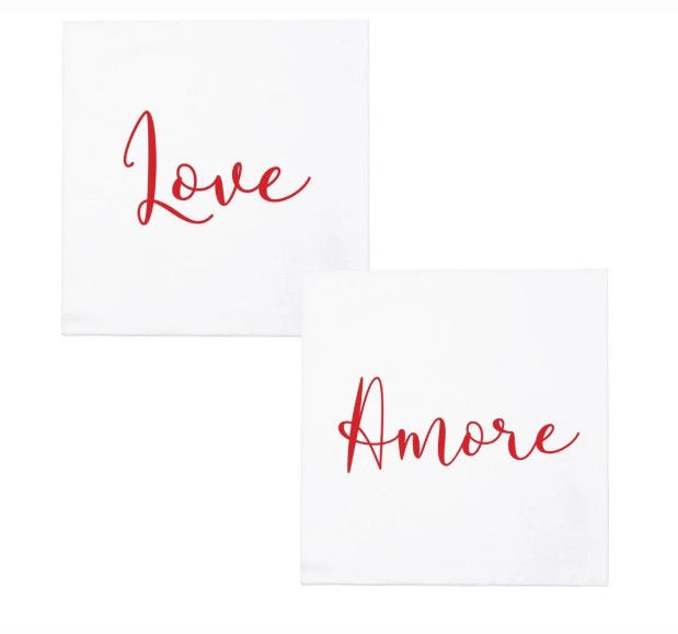 Papersoft  Love/Amore Cocktail Napkins (Pack of 20)