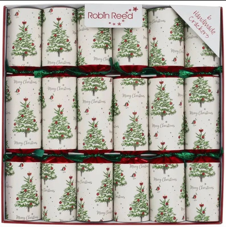 Green Pine Christmas Tree Party Crackers 6 per box - 12”