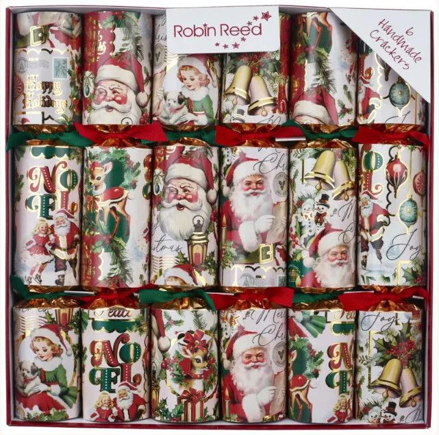 Racing Santa Cheer Party Crackers 6 per box - 13"