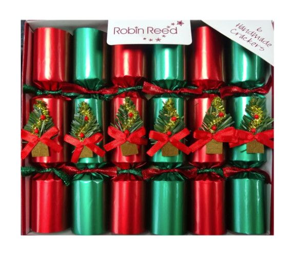 Red &amp; Green Spruce Party Crackers 6 per box - 8"