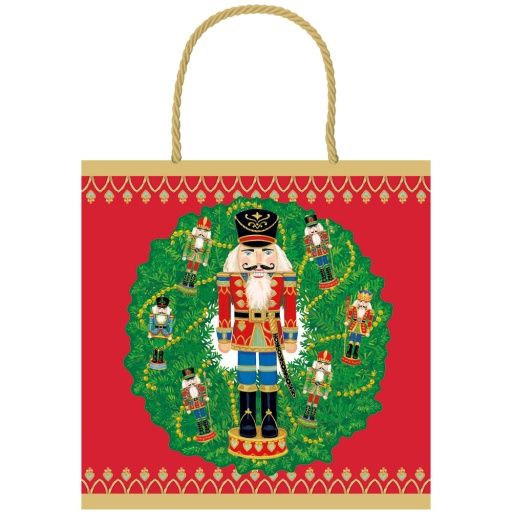 Nutcracker Wreath Small Square Gift Bag