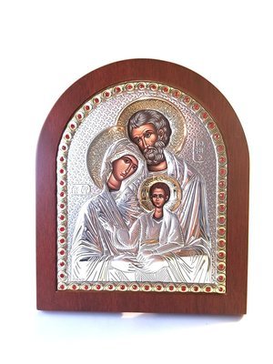 Catholic Silver 925′ Icon Gold plate. The Holy Family: Joesph, Mary, and Jesus …