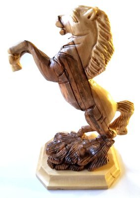 Horse Sculpture carved from Bethlehem Olive Wood