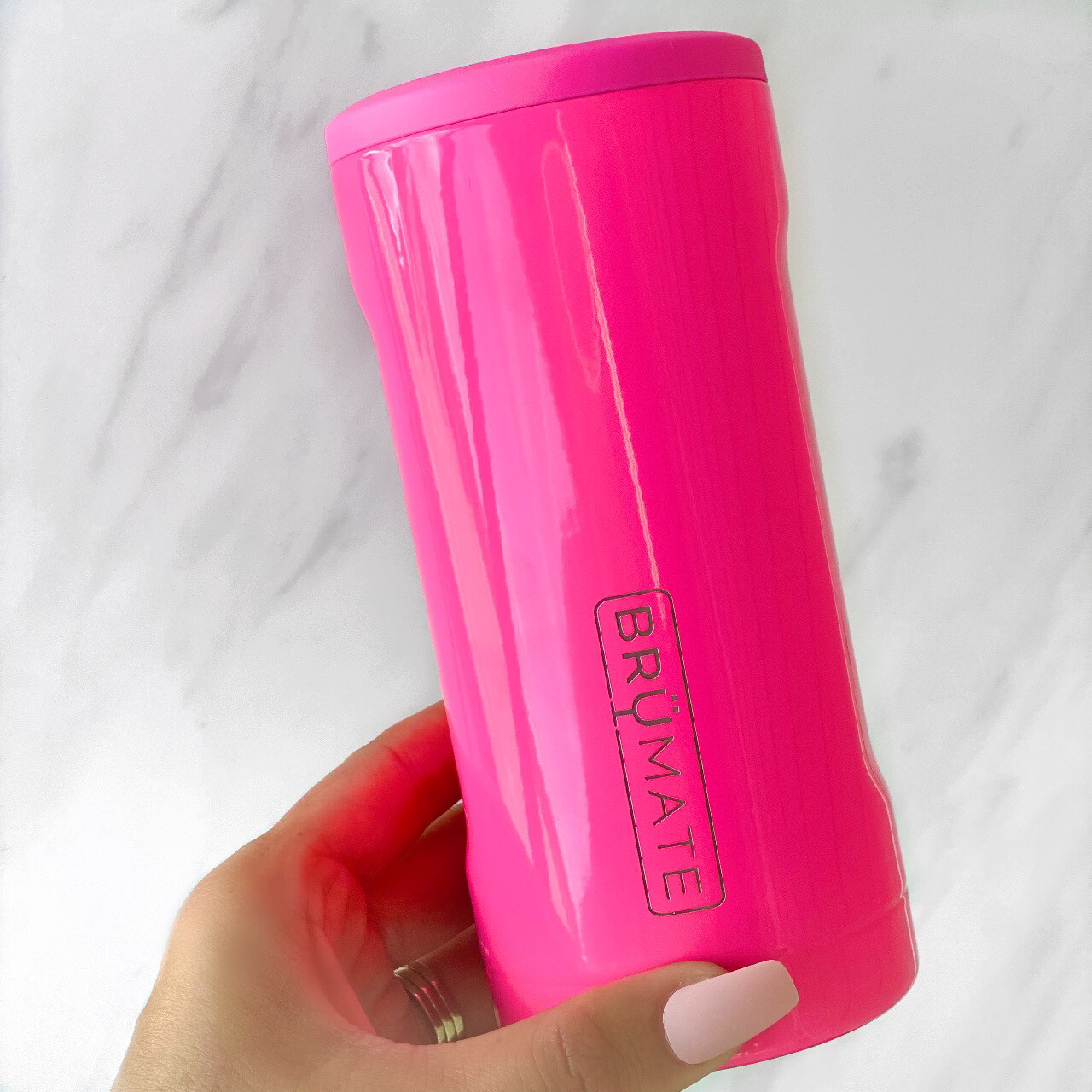 Brumate Slim Can Cooler - Neon Pink