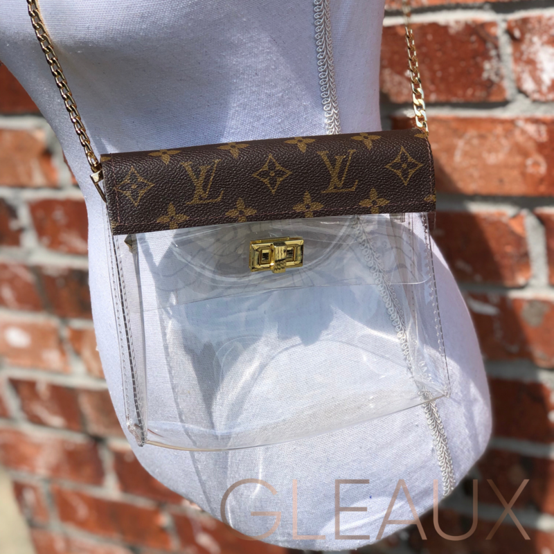 Medium LV Upcycled Stadium Approved Clear Handbag 