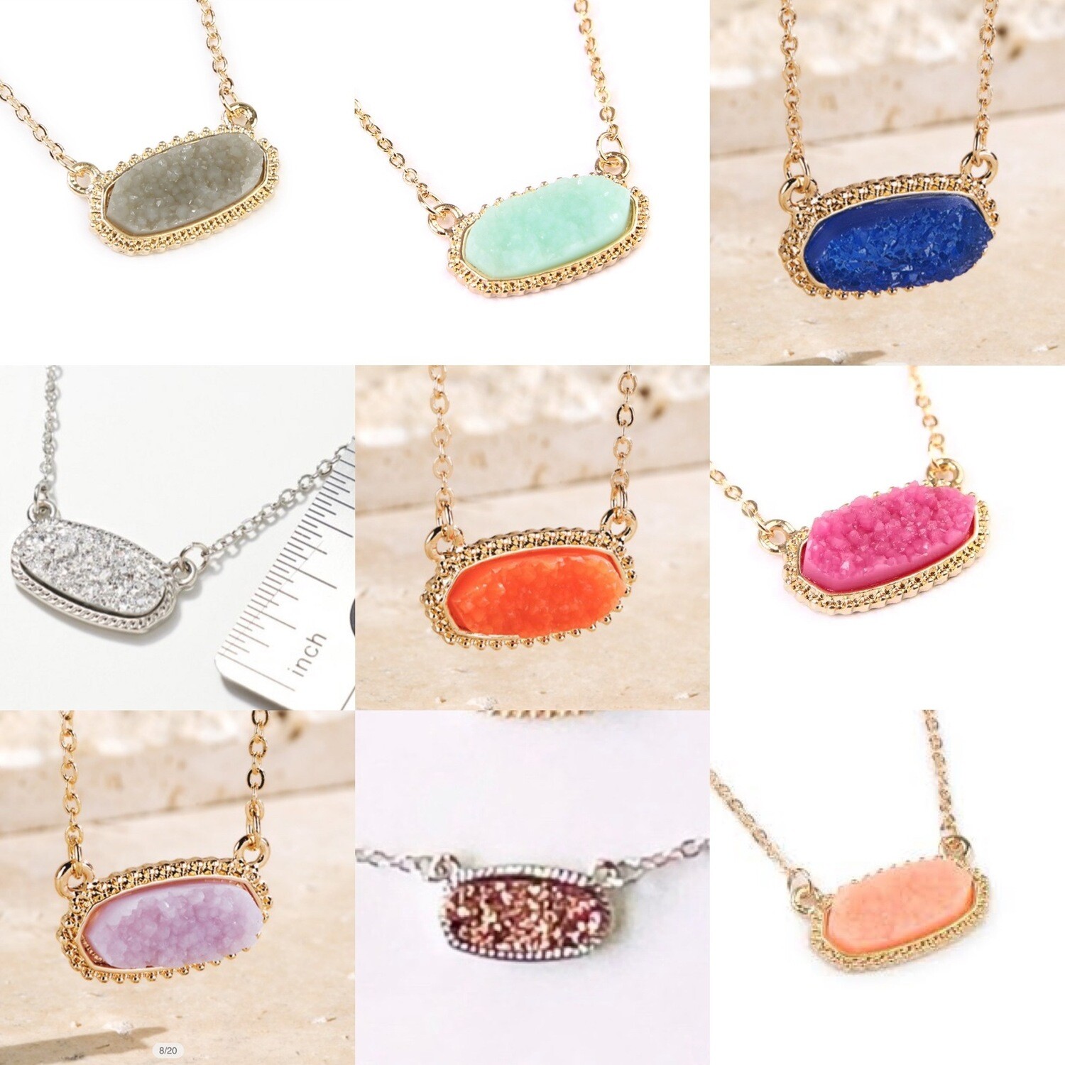 Druzy Pendant Necklace