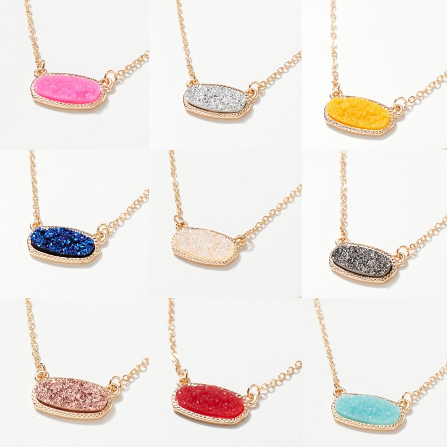 Druzy Pendant Necklace