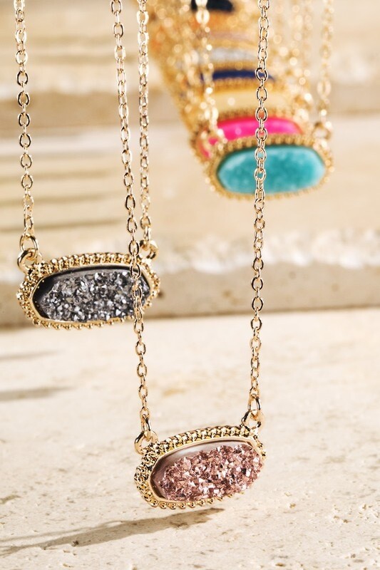 Druzy Pendant Necklace