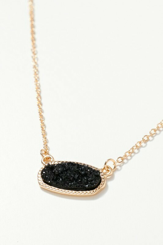 Druzy Pendant Necklace