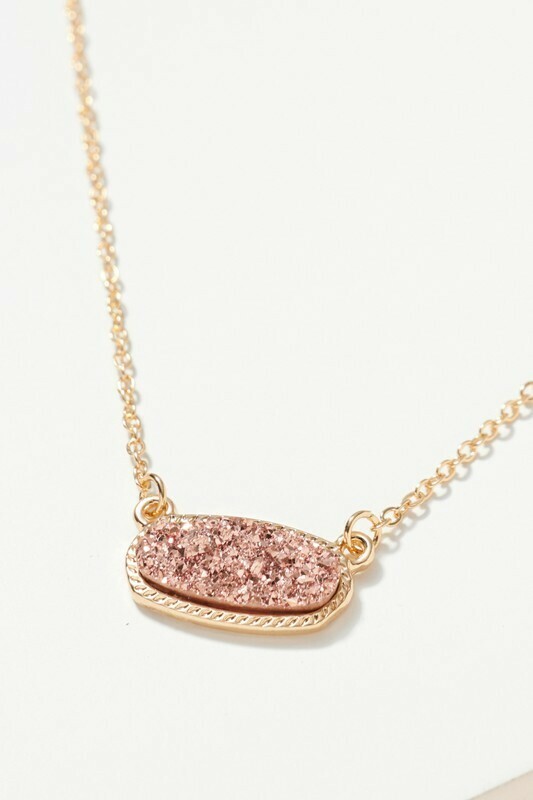Druzy Pendant Necklace