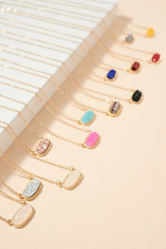 Druzy Pendant Necklace