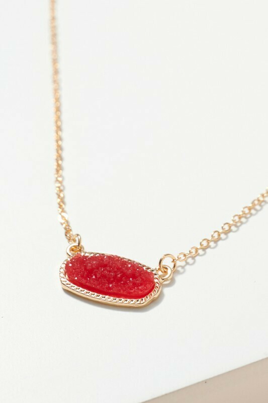 Druzy Pendant Necklace