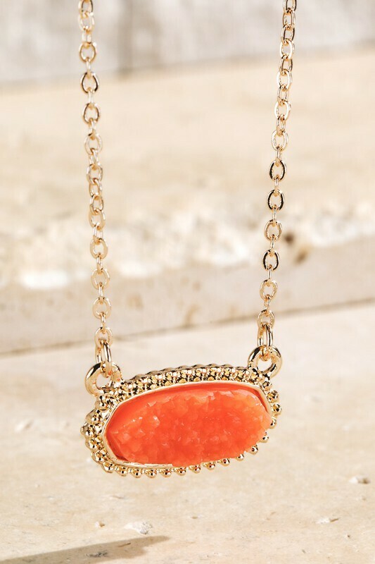 Druzy Pendant Necklace
