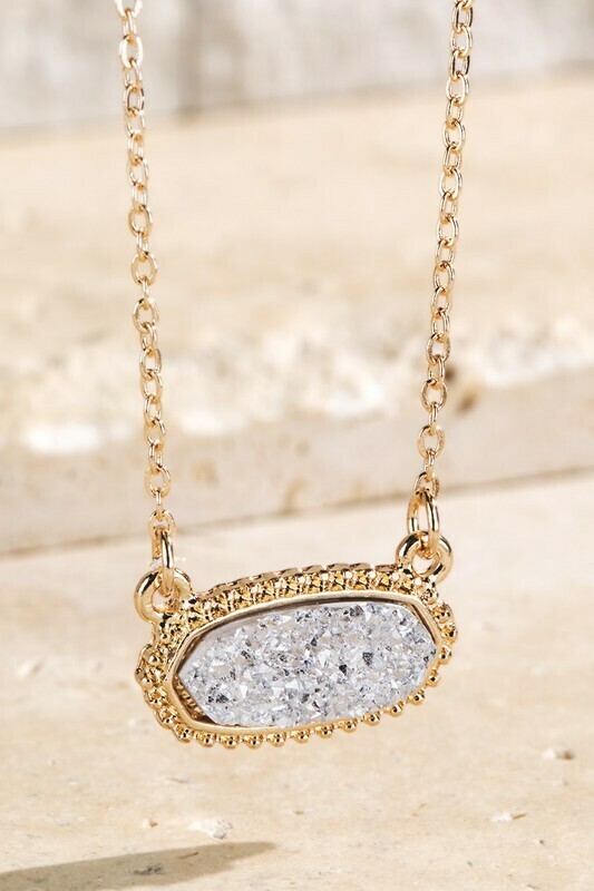 Druzy Pendant Necklace