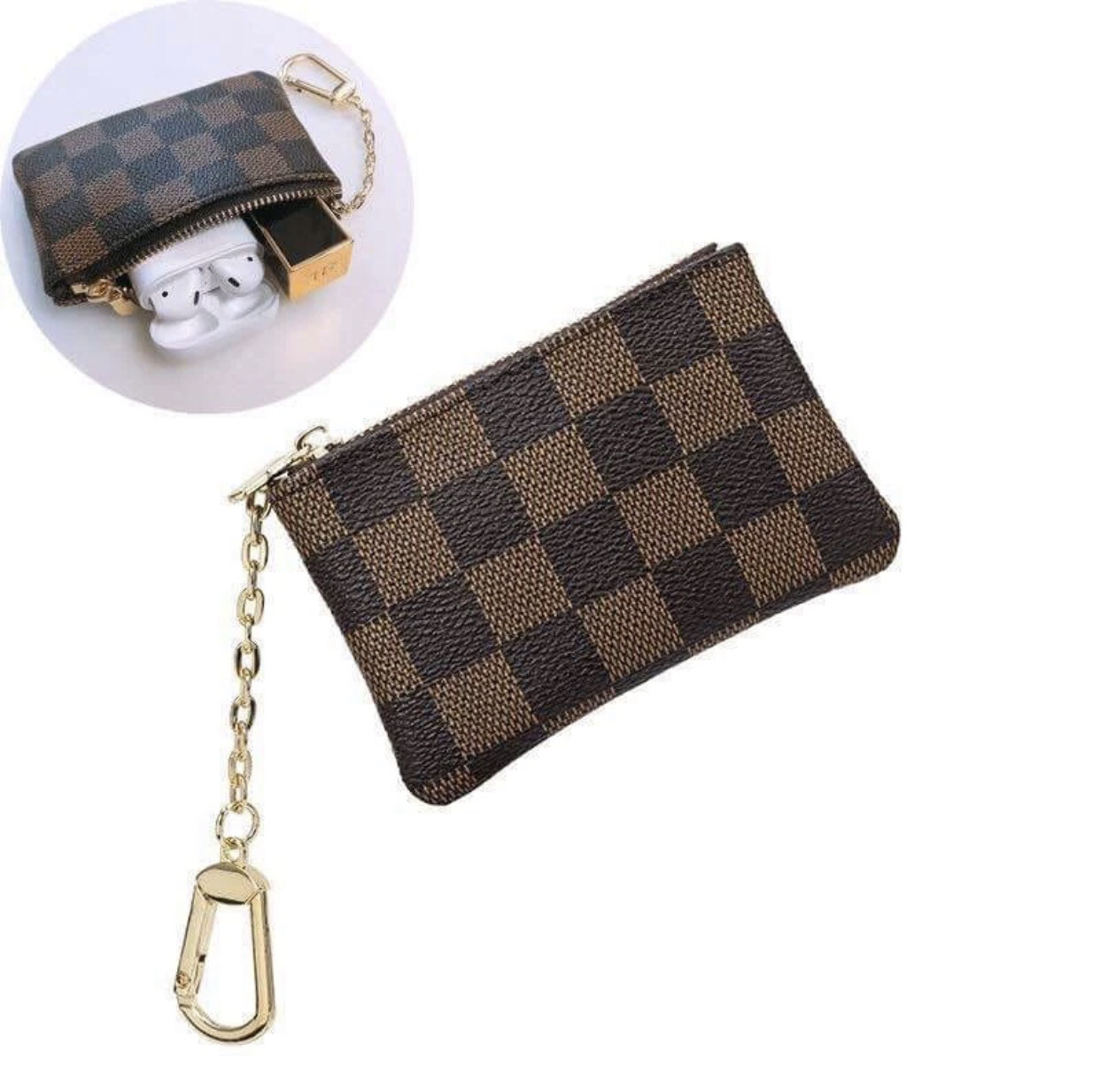 Damier Key Pouch - Ivory