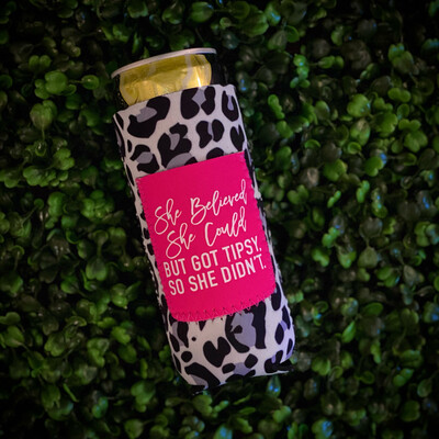 “She Believed She Could” Slim Can Koozie