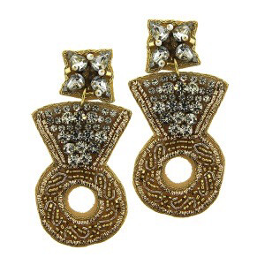“Does this Ring Make Me Look Engaged?” Earrings - Gold