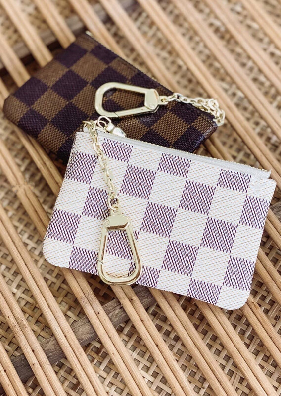 Damier Key Pouch - Ivory