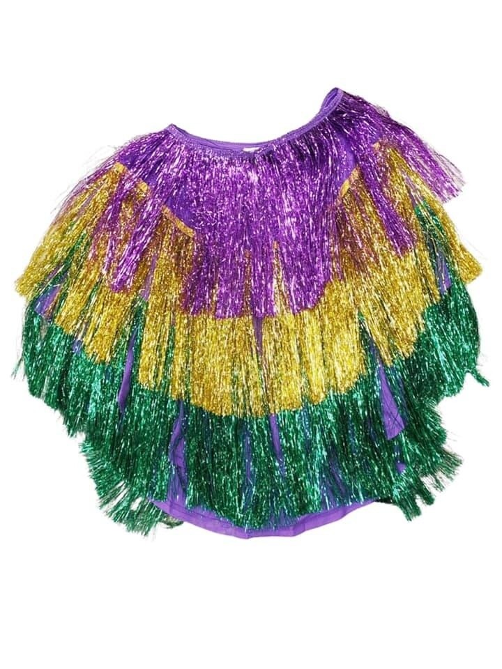 Mardi Gras Tinsel Poncho