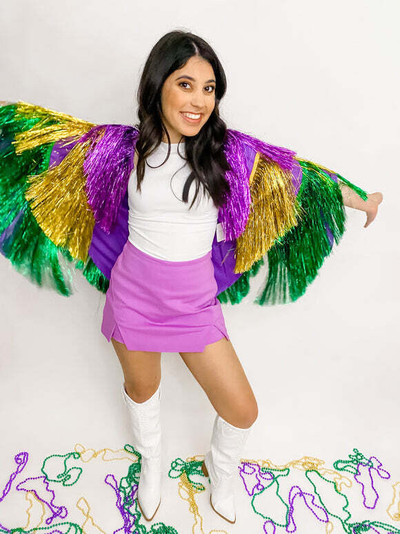 Mardi Gras Tinsel Poncho