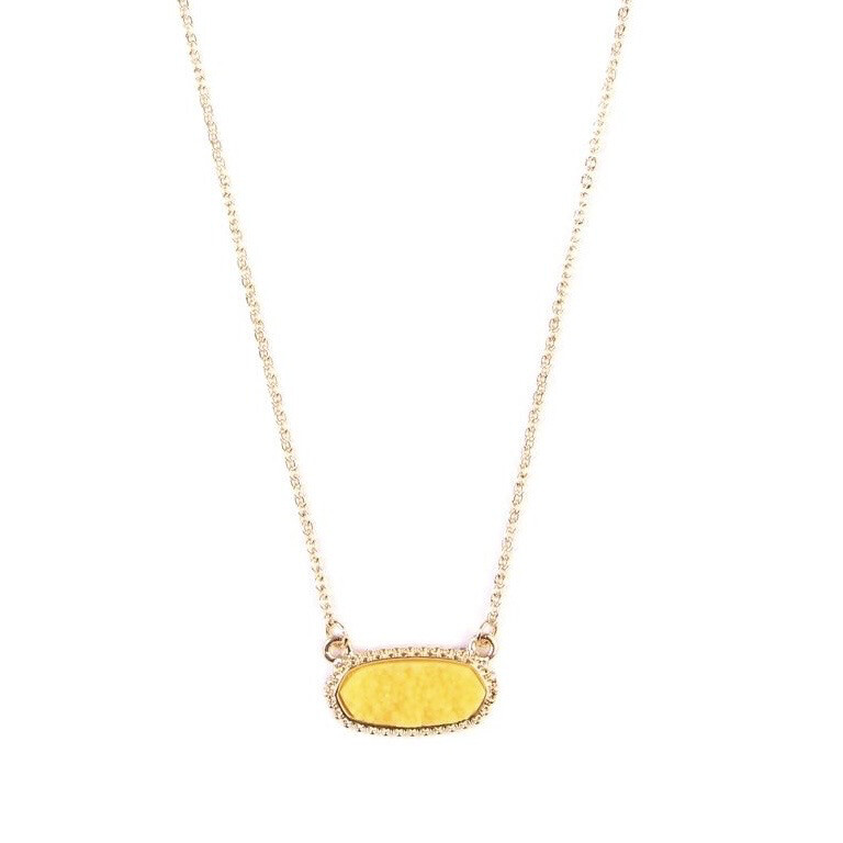 Yellow Gold  Druzy Necklace