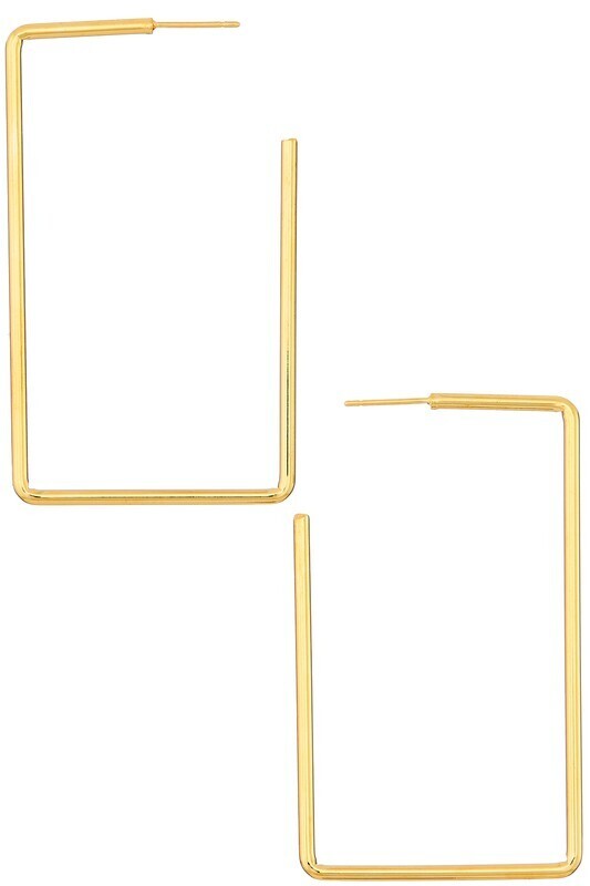 Gold Rectangle Hoop Earrings